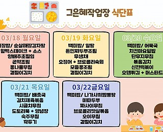 [2024년 그은혜작업장 3월 3주 식단표]